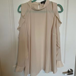 Eloquii Long Sleeve Blouse in Cream. Size 20